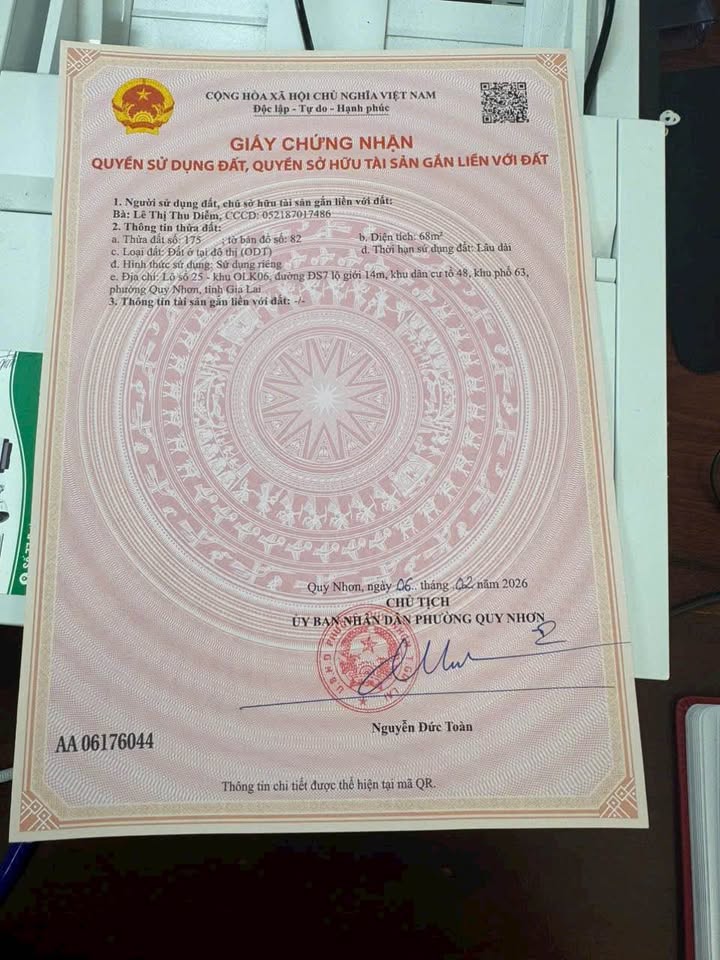 Đất nền Cầu 2 Quy Nhơn 68m² - Tiềm năng tăng giá vượt trội!