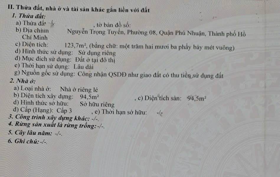 Nhà Mặt Tiền Hẻm Nguyễn Trọng Tuyển, Phú Nhuận - 123.7m² - Giảm Sốc Còn 15.3 Tỷ