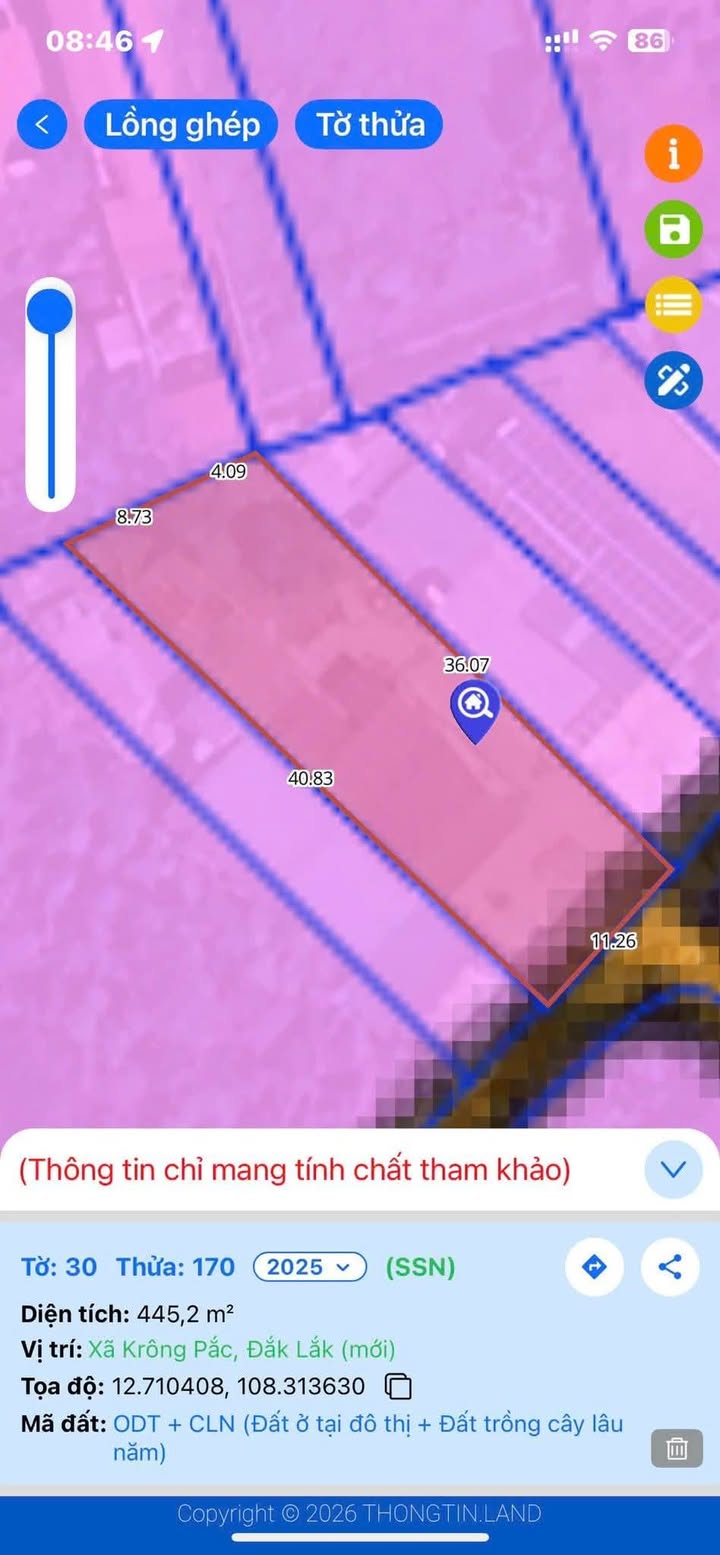 Đất Nền Thị trấn Krông Pắc 440m² - Sổ đỏ chính chủ, Đường thông tứ hướng