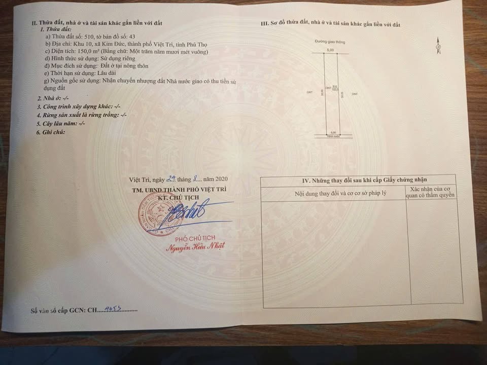 Đất nền Kim Đức, Việt Trì 150m² - Vị trí đắc địa, sổ đỏ chính chủ!