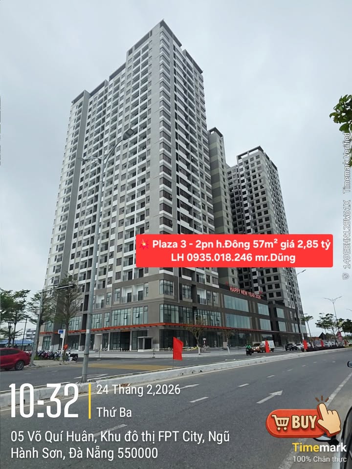 Căn hộ FPT Plaza 2PN 57m² hướng Đông - Giá 2.85 tỷ - Nhận nhà mới tinh