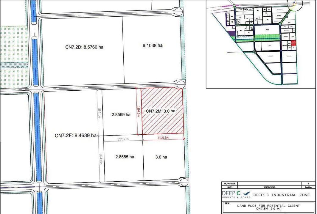 Đất Công Nghiệp KCN Deep C Hải Phòng 30.000m² - Đầu tư sinh lời vượt trội!