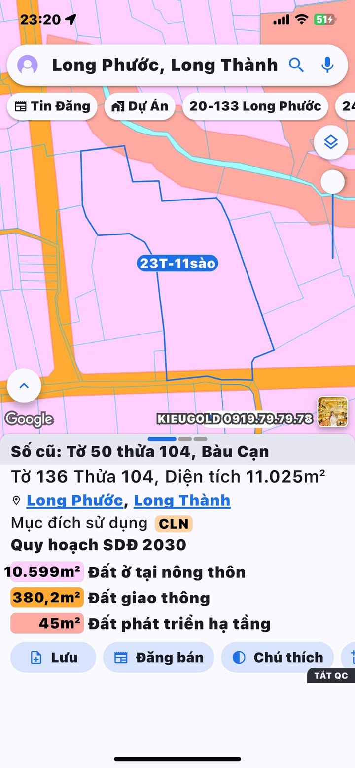 Bán đất vườn Bàu Cạn Long Thành 11.025m² - Vị trí đắc địa gần Sân Bay