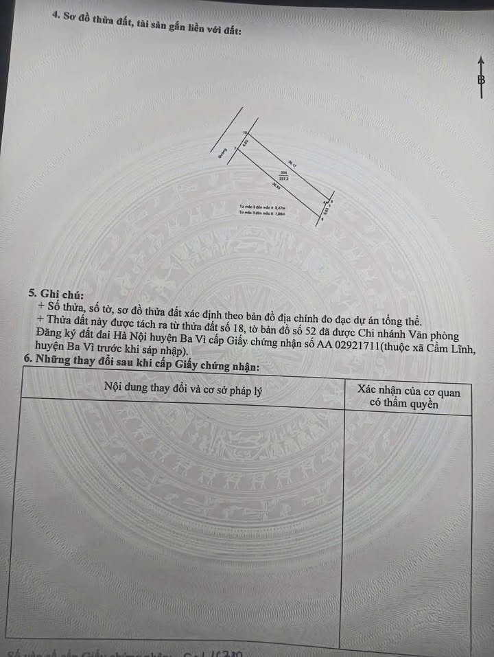 Đất nền Ba Vì 237m² - Sổ đỏ 100m² đất ở, 1.x tỷ