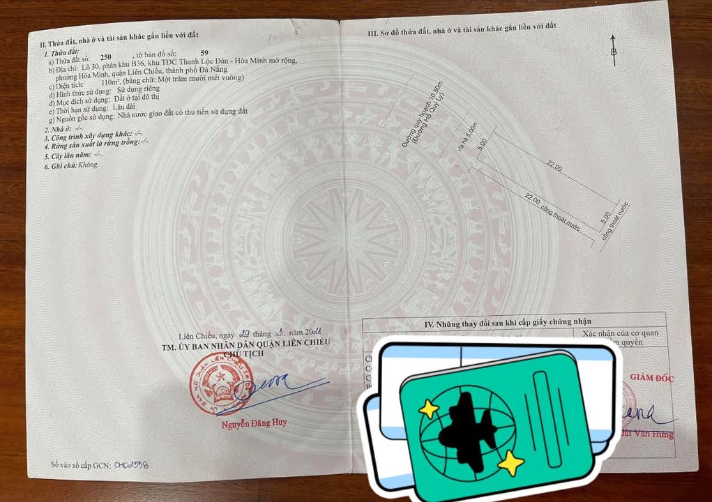 Đất Biển Đà Nẵng - 110m2 Mặt Tiền Hồ Quý Ly, Thanh Khê - Sổ Đỏ Sẵn Sàng