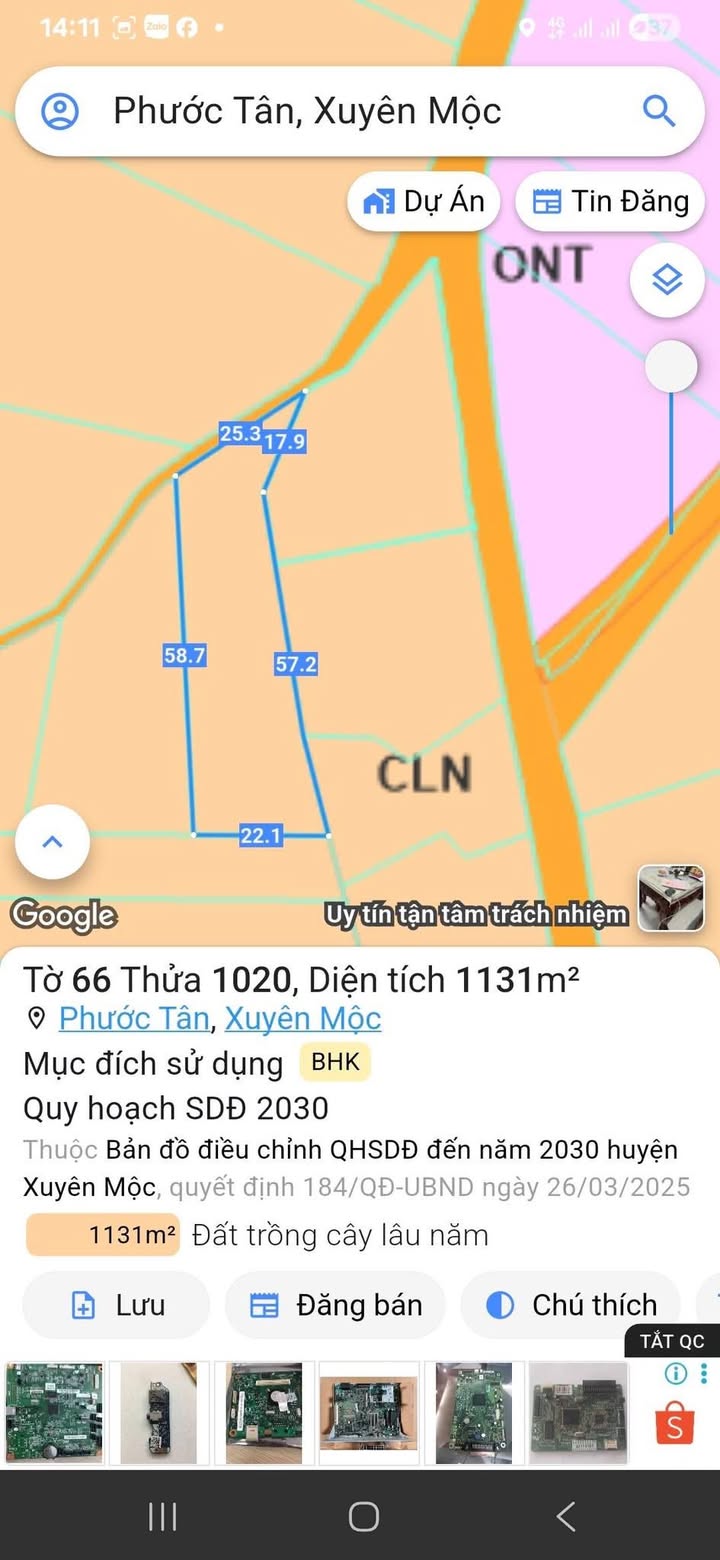 Đất nền Xuyên Mộc 1000m² - Sổ đỏ chính chủ, tiềm năng tăng giá!