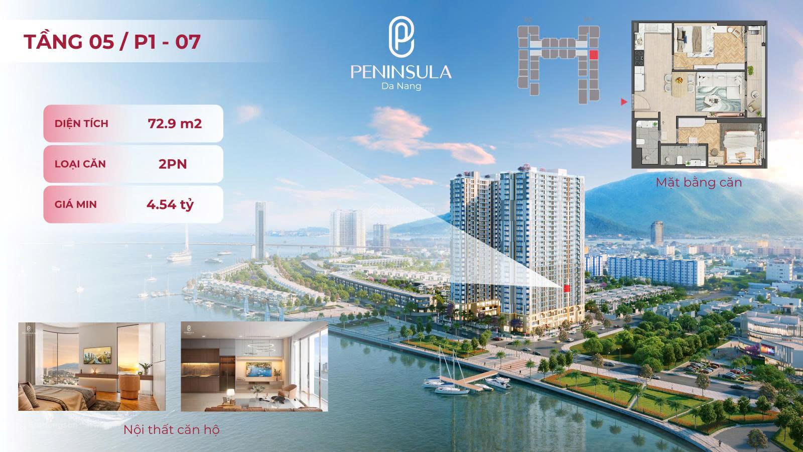 Căn hộ 72.9m² view Sông Hàn - Trung tâm Đà Nẵng - Giá 4.54 tỷ