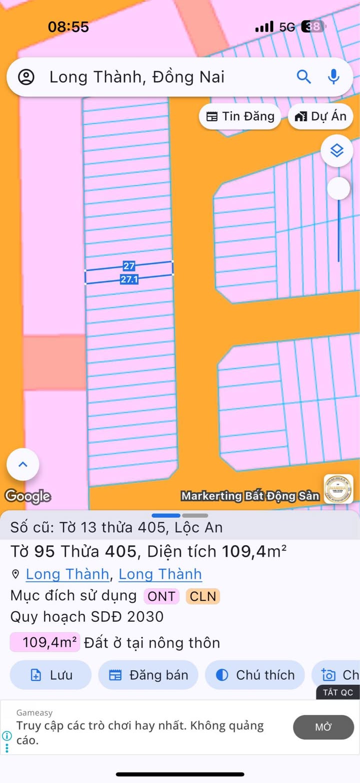 Đất Lộc An Long Thành 109.4m² Sổ Hồng Riêng - Cơ Hội Đầu Tư Vàng