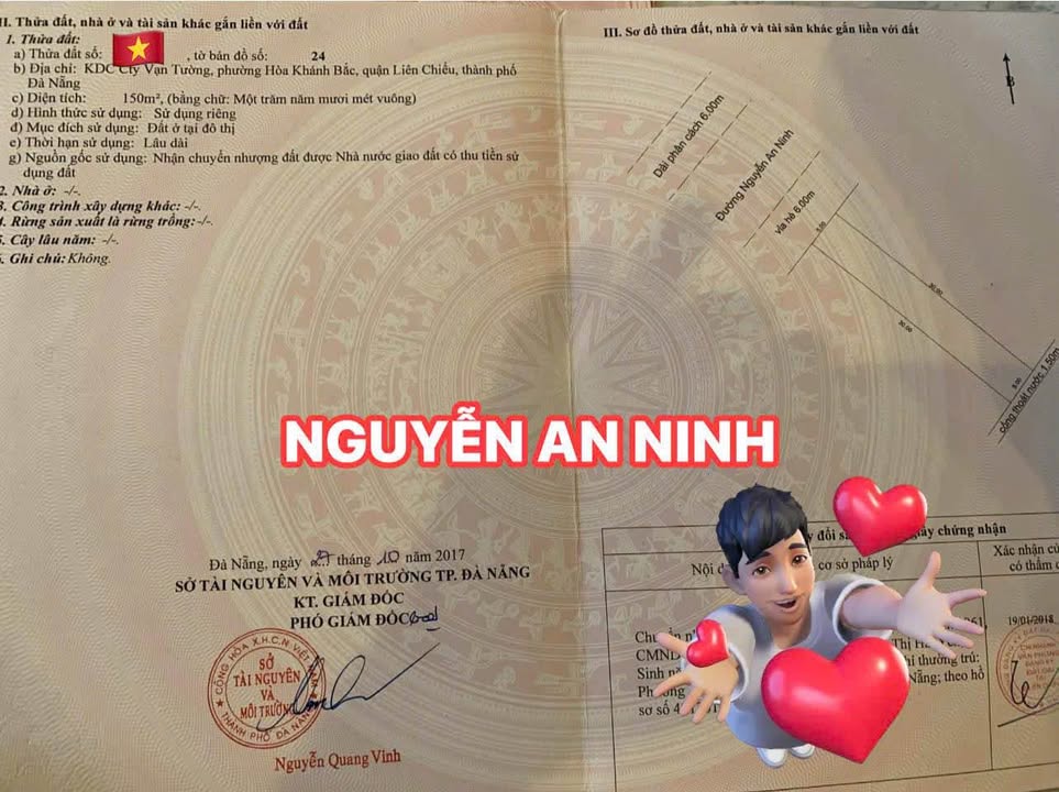 Đất MT Nguyễn An Ninh, Đà Nẵng 150m² - Sổ đỏ, sát biển Nguyễn Tất Thành
