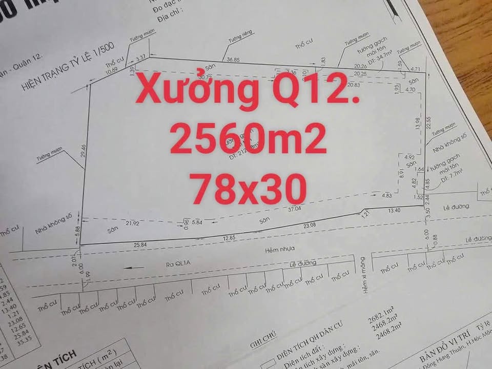 Nhà Xưởng Quận 12 TP.HCM 2560m² - Hoạt Động Ngay, Sinh Lời Cao!