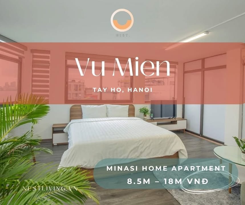 Căn hộ Minasi Home Tây Hồ 50m² 8.5 triệu - View hồ Tây