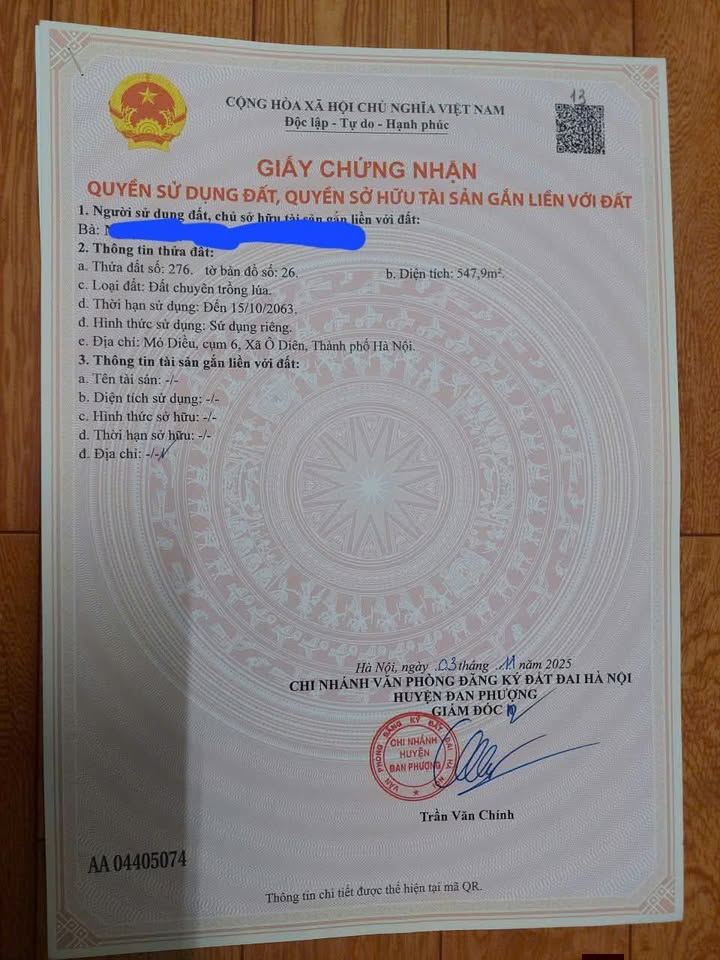 Đất Nông Nghiệp Đan Phượng 547m² - Giá Tốt Cạnh Vành Đai 3.5