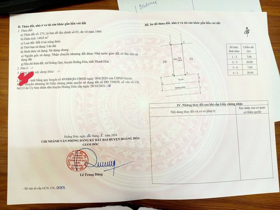 Đất nền MB 49 Hoằng Quỳ 140m² - Sổ đỏ chính chủ - Vị trí đắc địa giá đầu tư!