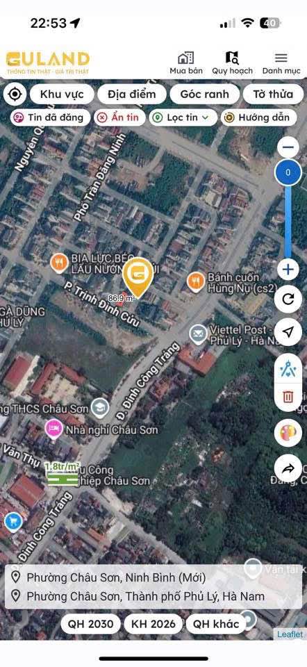 Đất nền Hud Châu Sơn 87m² Hà Nam - Pháp lý rõ ràng, đầu tư ngay!