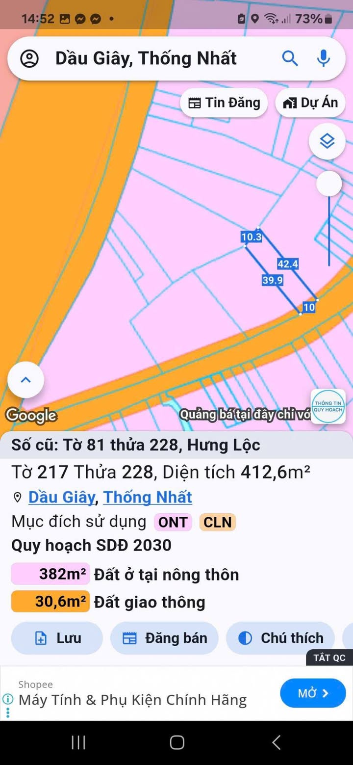 Đất nền KCN Dầu Giây 410m² - Đường to ô tô, pháp lý rõ ràng!