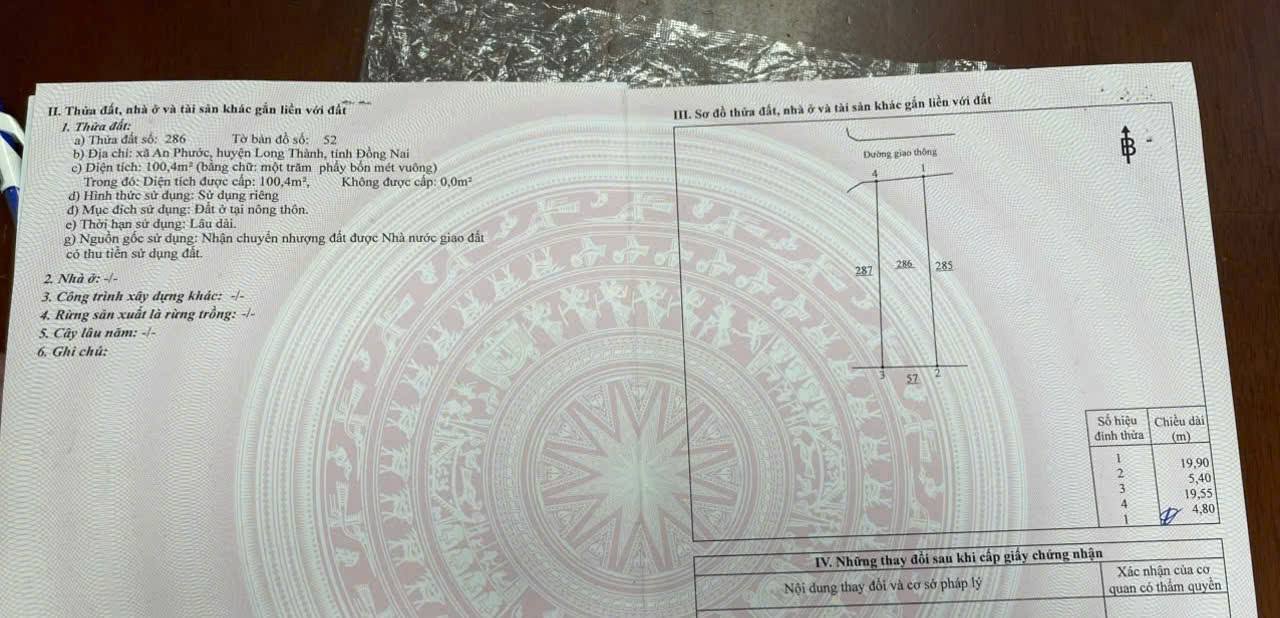 Đất Sổ Riêng Thổ Cư Long Thành - 100m² Giá 1.55 Tỷ