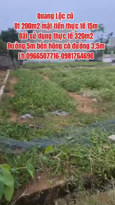 Đất nền Quang Lộc, Hậu Lộc 320m² - Tiềm năng tăng giá vượt trội!