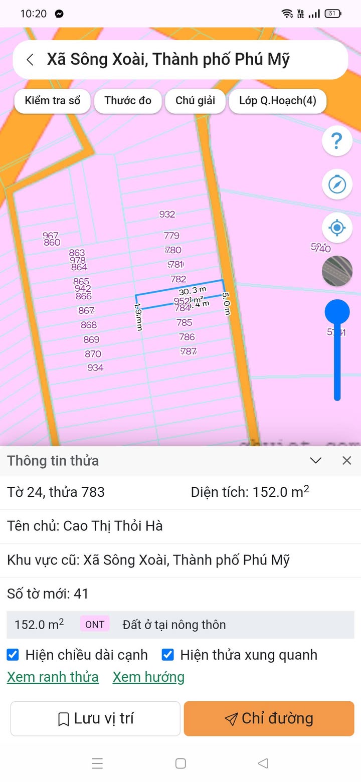 Đất nền Sông Xoài, Phú Mỹ 150m² giá 800 triệu - Sổ đỏ chính chủ
