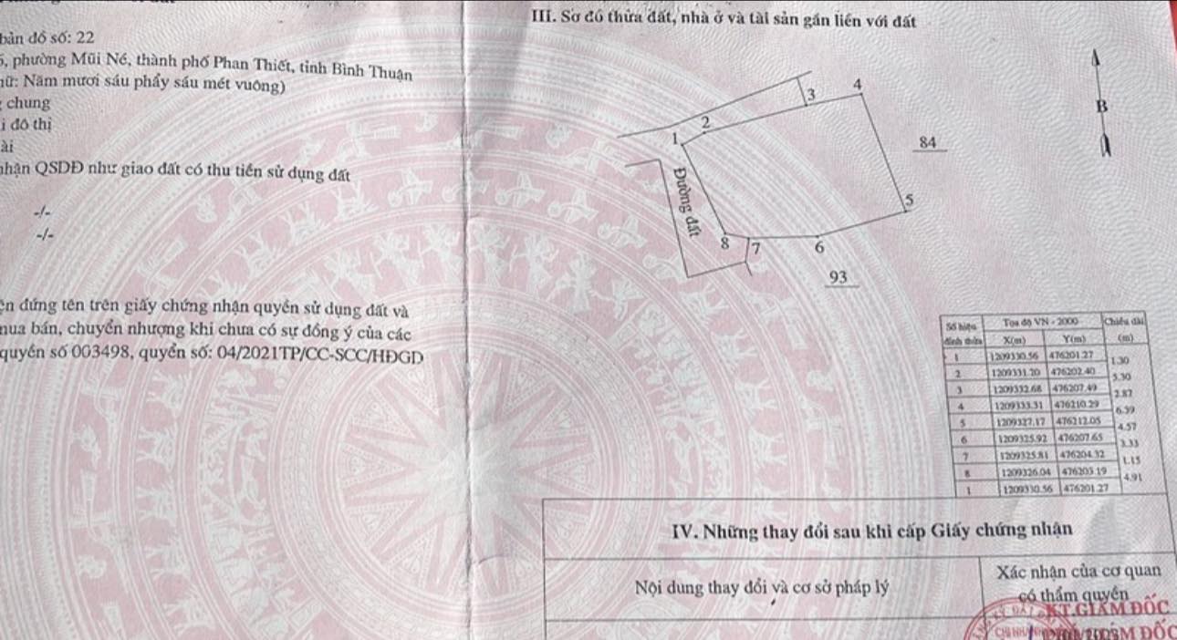 Đất Mũi Né 60m² - Sổ Đỏ, Cách Biển 100m, Giá 700 Triệu