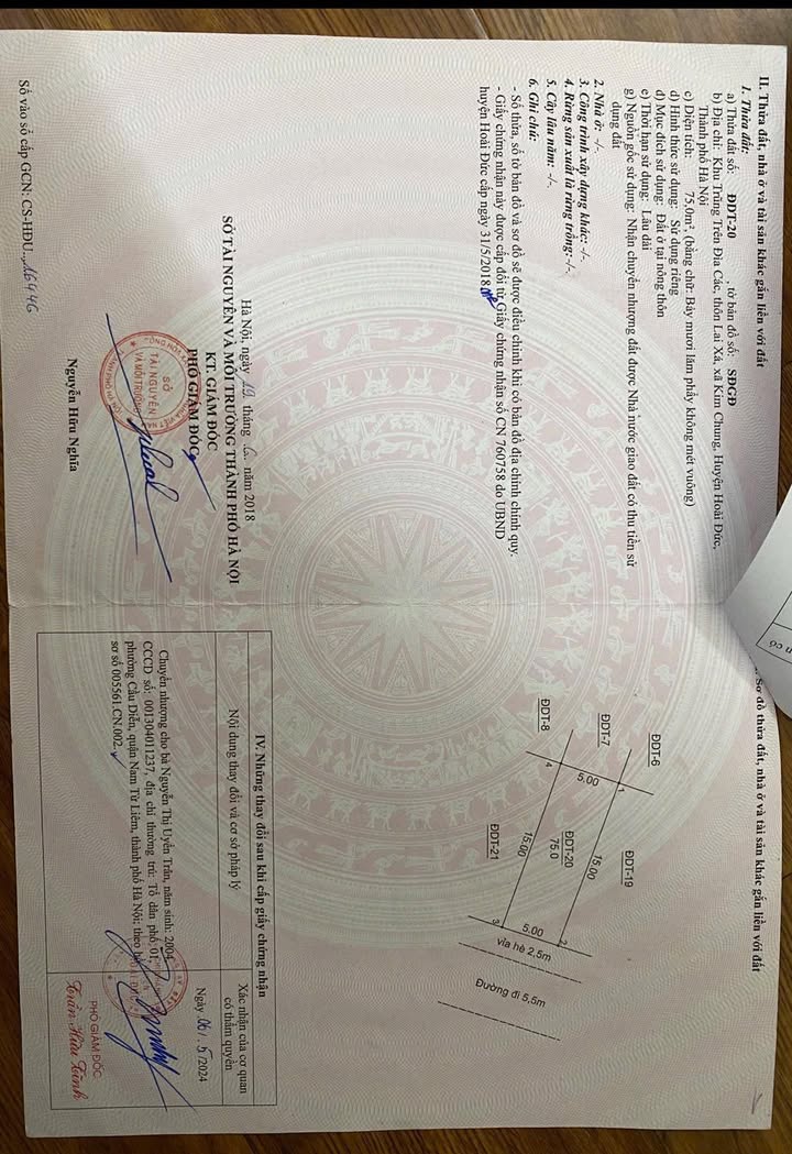 Đất Đấu Giá Lai Xá Hoài Đức 75m² - Đường 9m, Sẵn Sổ Hồng