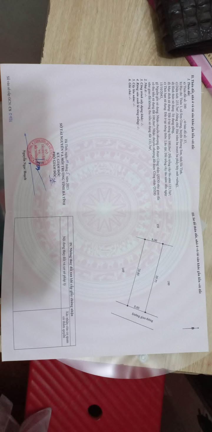 Đất nền Hương Sơn, Hà Tĩnh 232m² - Sổ đỏ chính chủ!