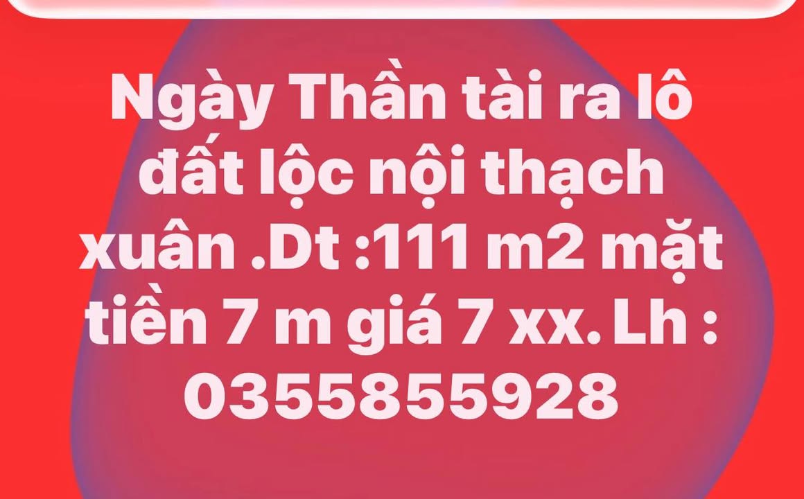 Đất nền Thạch Hạ Hà Tĩnh 111m² giá 7xx triệu - Sổ đỏ