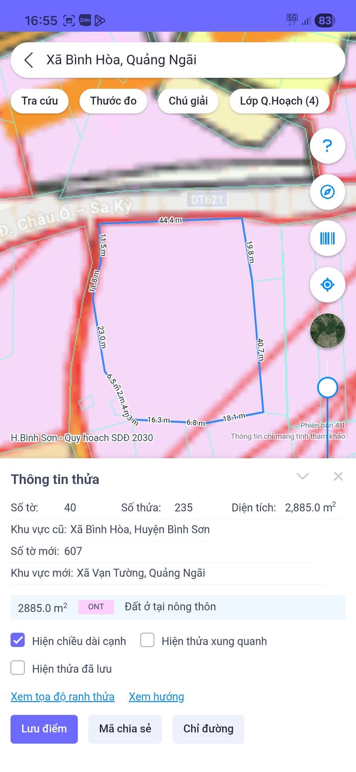 Đất Nền Mặt Tiền Tỉnh Lộ 621, Bình Sơn 2885m² - Sẵn Sàng Đầu Tư