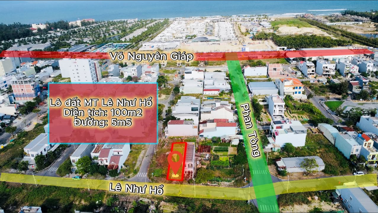 Đất nền Lê Như Hổ Đà Nẵng 100m² - Sổ đỏ chính chủ, sát biển!