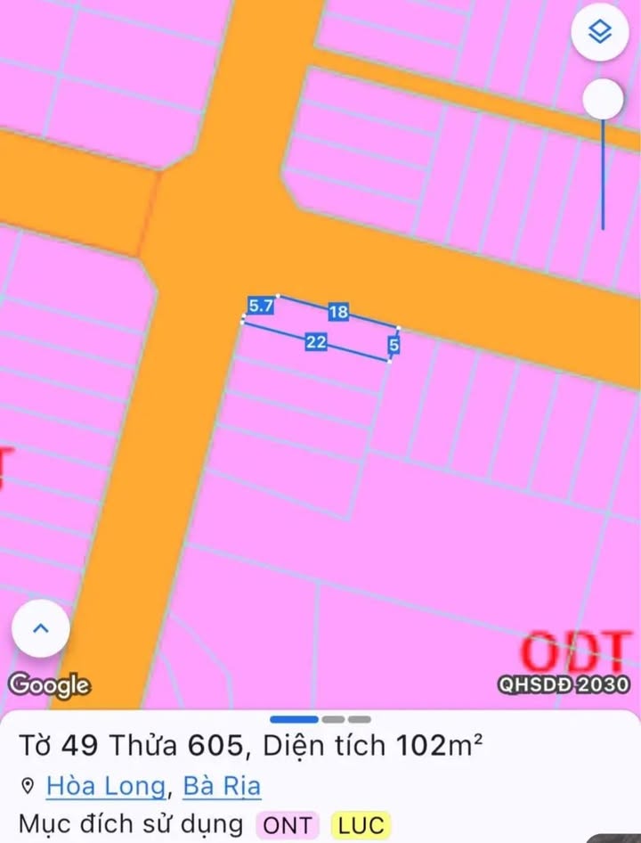 Đất Thổ Cư 60m² Sổ Riêng - Hòa Long, Bà Rịa - Giá 1.39 Tỷ