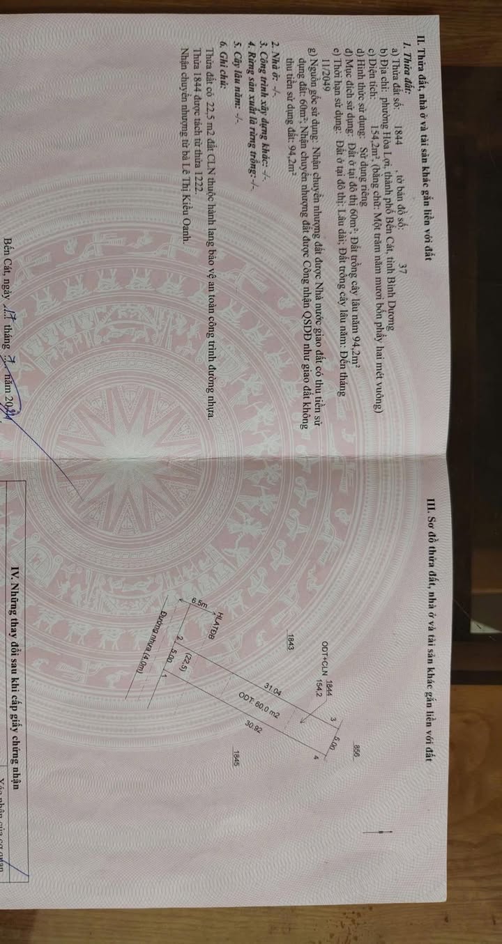 Đất nền Hòa Lợi Bến Cát 155m² giá 1.7 tỷ - Sổ đỏ chính chủ