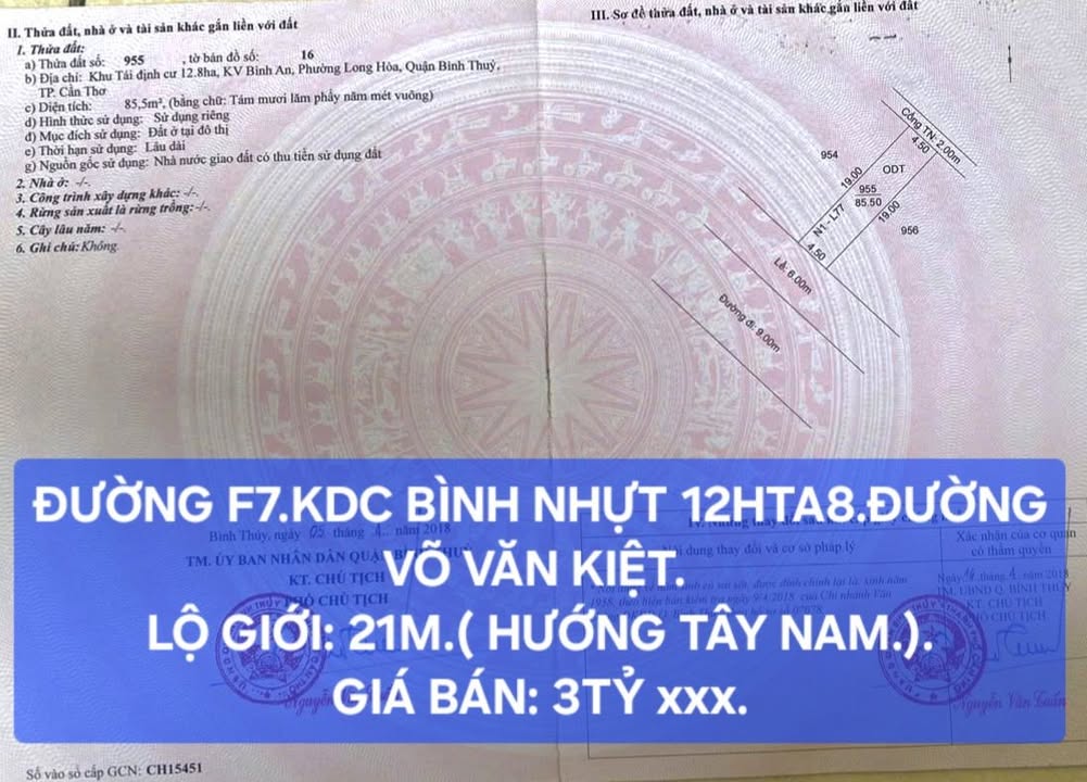 Nhà Riêng Cái Răng 85.5m² giá 3 tỷ - Sẵn sàng ở ngay!