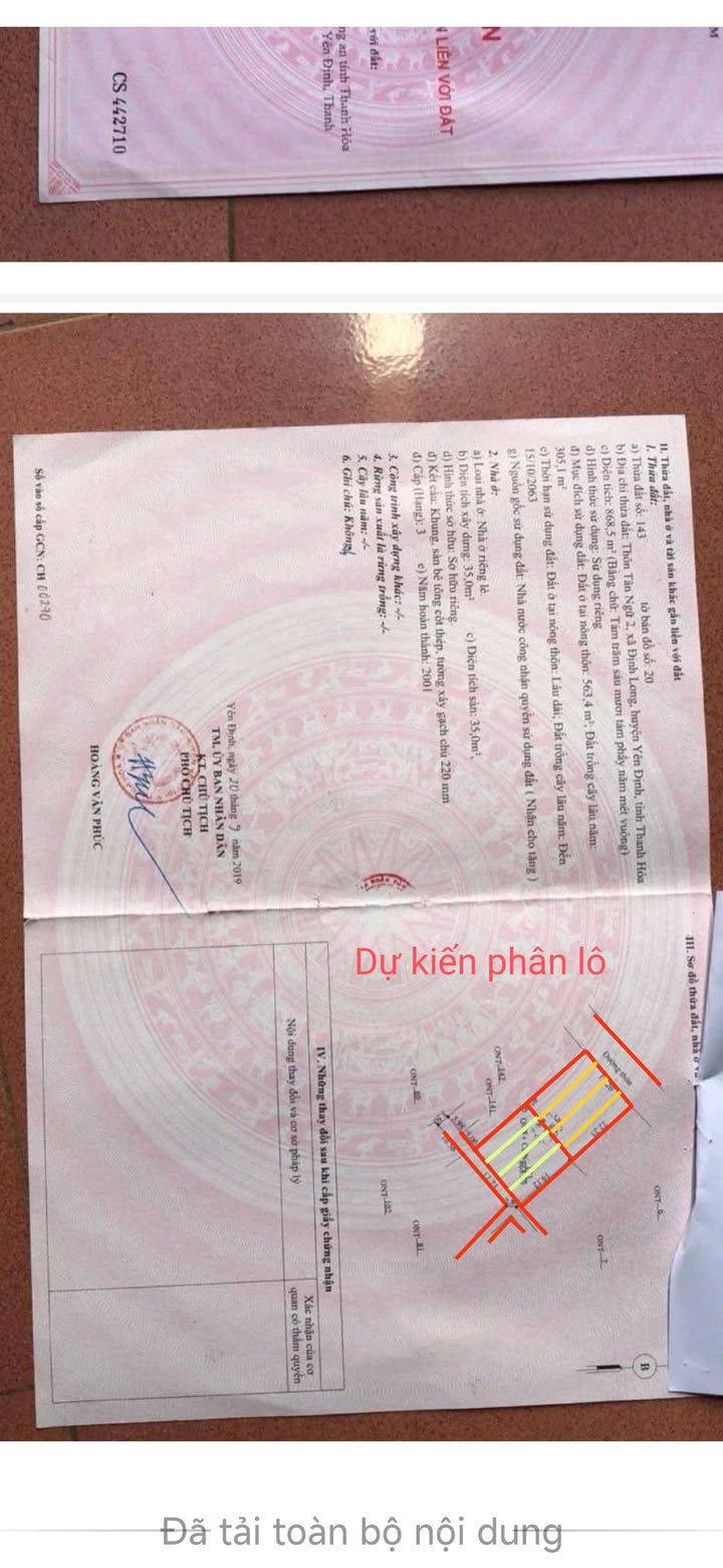 Đất nền Định Long 868m² giá 3 tỷ - Tiềm năng tăng giá vượt trội!