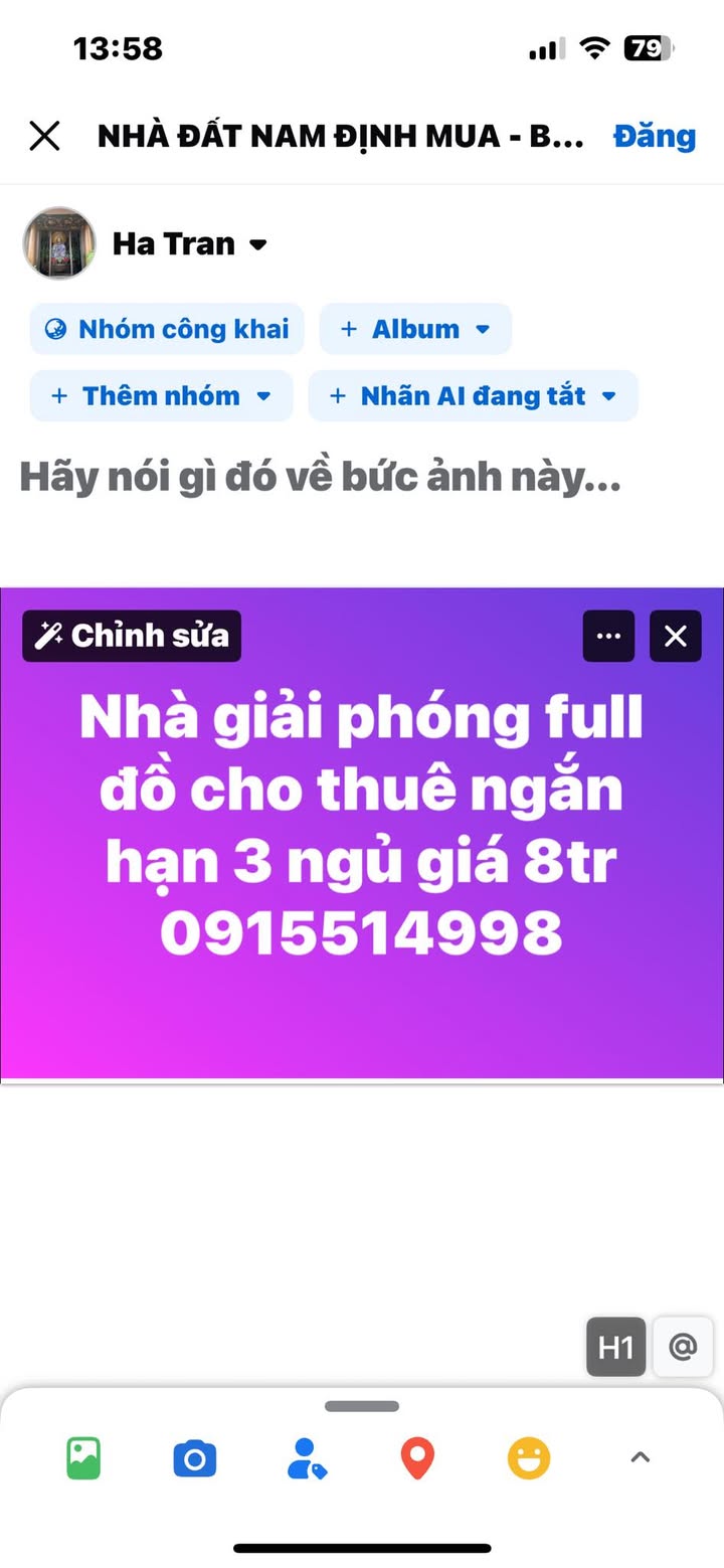Nhà riêng Giải Phóng, Nam Định 3 PN - Full nội thất, ở ngay!