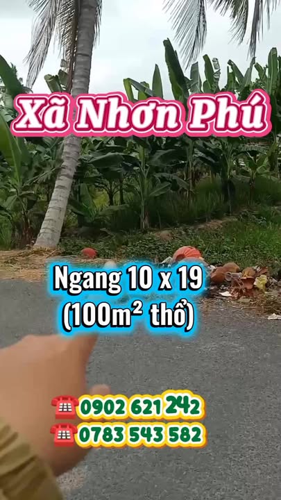 Đất thổ cư Nhơn Phú, Mang Thít 192m² - Sổ sẵn 560 triệu