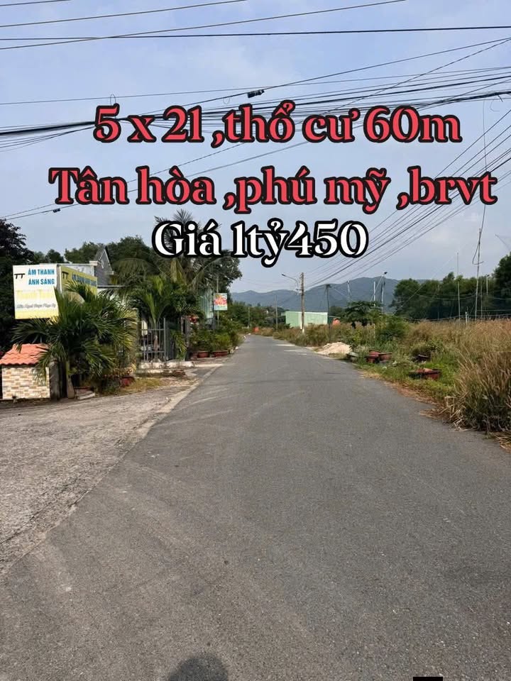 Bán đất Tân Hòa Phú Mỹ 105m² giá 1.45 tỷ - Sổ đỏ chính chủ