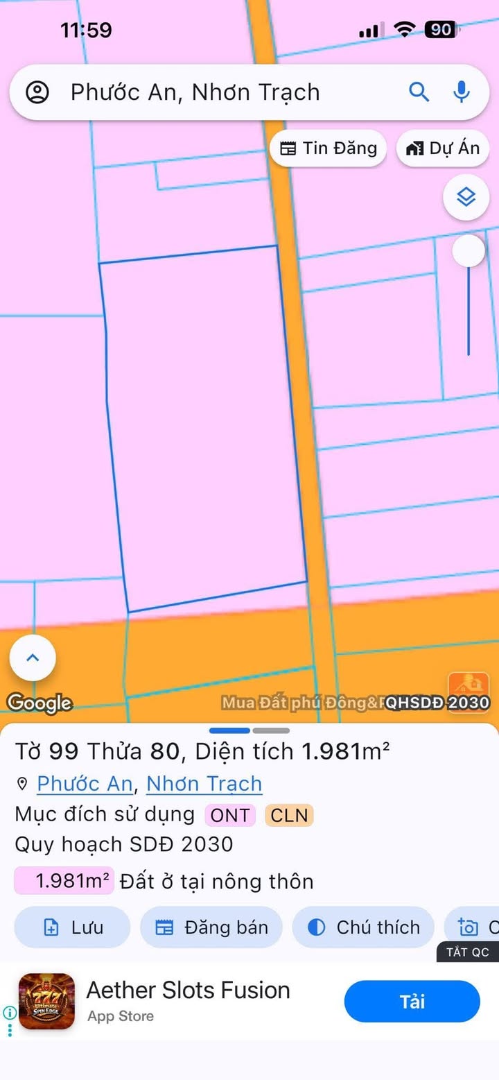 Đất nền Long Thành 1926m² - Sổ đỏ sẵn, mặt tiền 60m - Đầu tư sinh lời