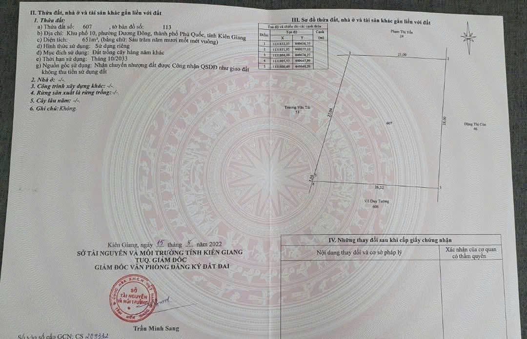 Đất nền Phú Quốc 650m² - Tiềm năng tăng giá vượt trội!