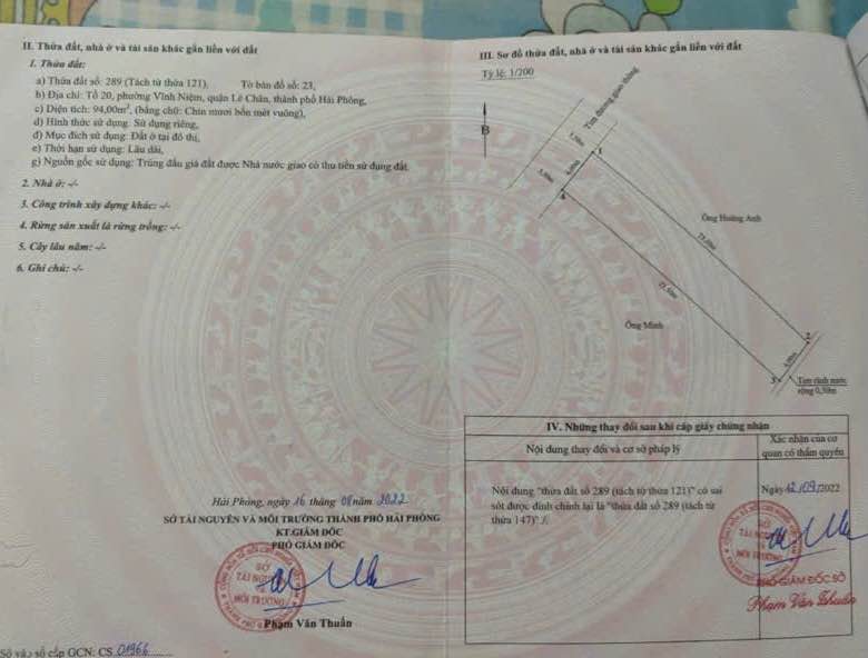 Bán đất Thiên Lôi Lê Chân 94m² giá 4.888 tỷ - Sổ đỏ chính chủ