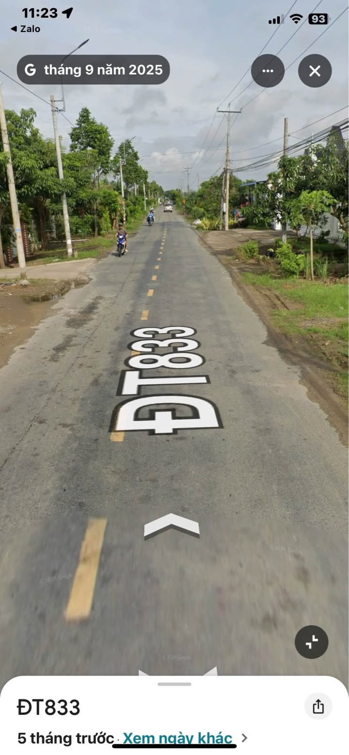 Đất nền mặt tiền ĐT 833 Long An 1880m² - Đường to, tiềm năng tăng giá!