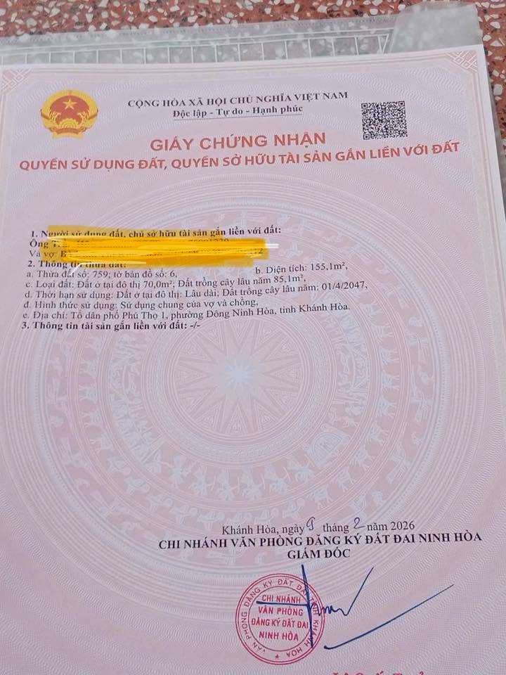 Đất nền 144m² Trương Công Kỉnh, Ninh Hòa - Sổ đỏ chính chủ, tiềm năng tăng giá