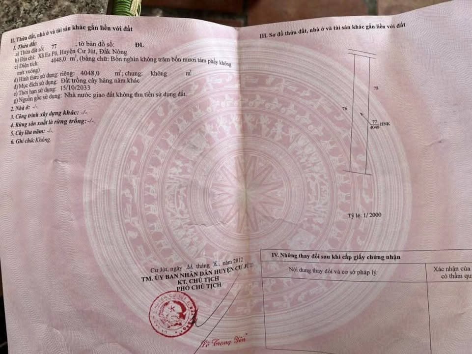 Đất nền Cư Jút Đắk Nông 4048m² - Sổ đỏ chính chủ, mặt sông!