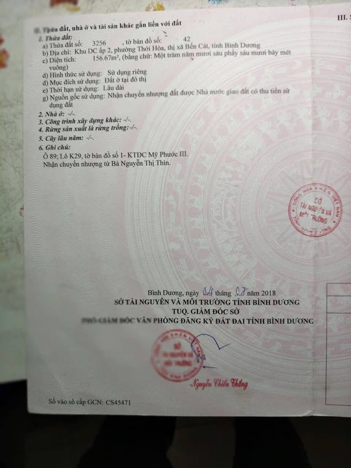 Đất nền Mỹ Phước Bến Cát 160m² Sổ Đỏ - Sẵn Sàng Xây Dựng Tự Do