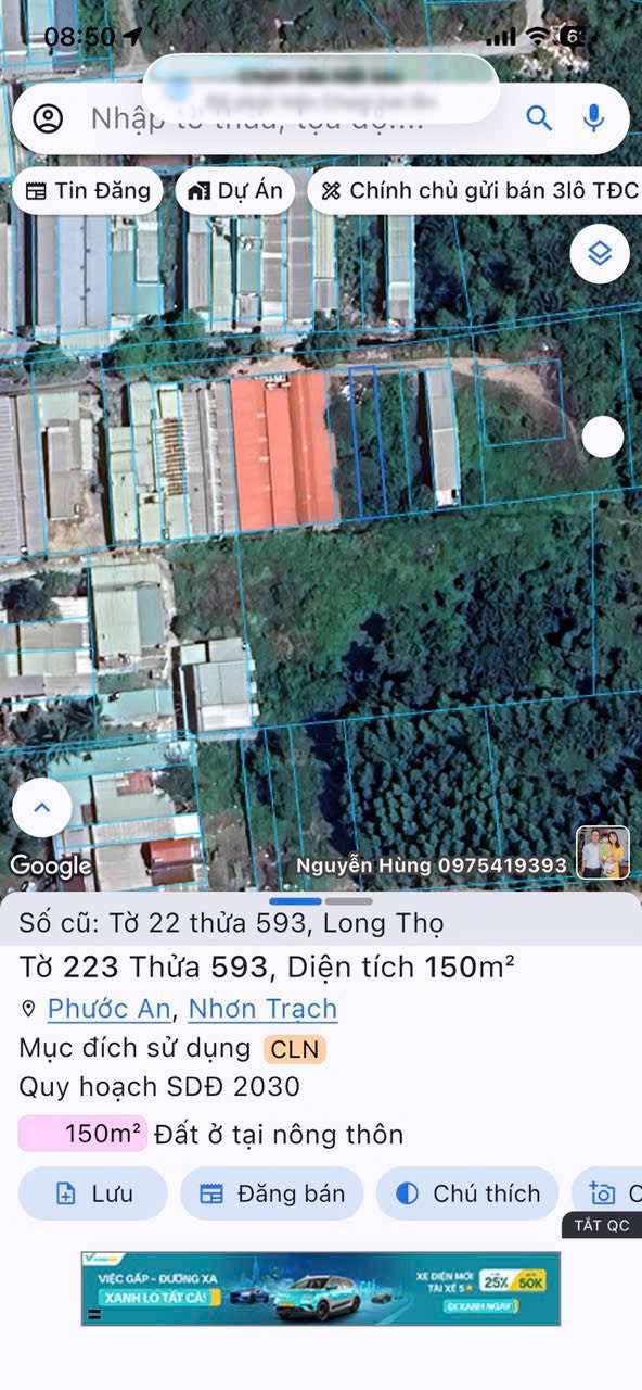 Đất nền Long Thọ Nhơn Trạch 150m² giá 1.5 tỷ - Sổ đỏ chính chủ