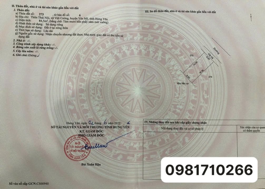 Bán Đất Giãn Dân Việt Cường, Yên Mỹ 84.5m² - Sổ Đỏ Sẵn Sàng