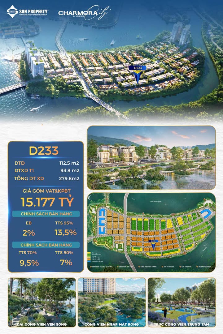 Nhà phố Sun Charmora City Nha Trang 15.177 tỷ - Mặt tiền kinh doanh đắc địa!