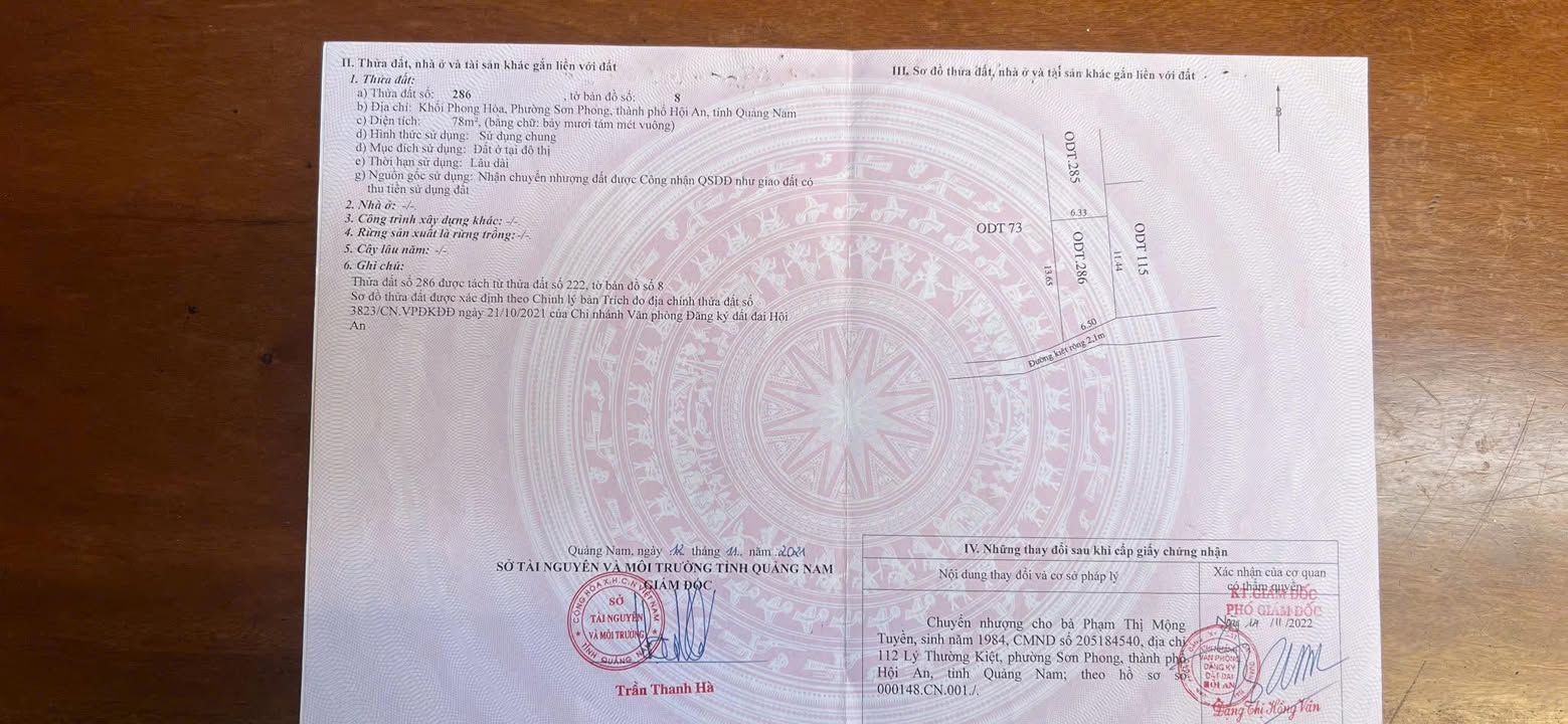 Đất nền Kiệt Cửa Đại, Hội An 78m² - Tiềm năng tăng giá vượt trội!