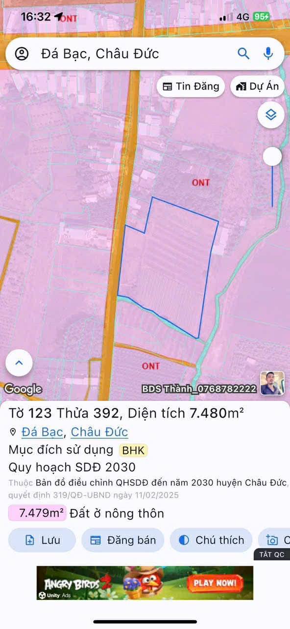 Đất Góc 2 Mặt Tiền Đường Nhựa 100m² Tại Long Phước, Bà Rịa - Giá 1.28 Tỷ