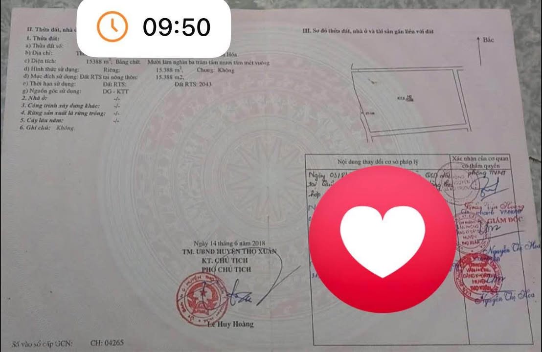 Đất nền Thọ Lâm, Thọ Xuân 1.5ha - Tiềm năng tăng giá cực lớn!