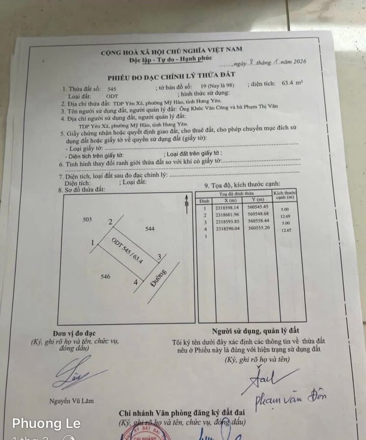 Đất nền Mỹ Hào 60m² - Sổ đỏ vuông vắn, giá đầu tư chỉ 1.5 tỷ