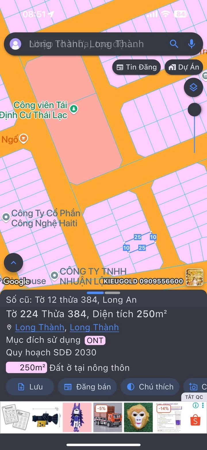 Đất nền Long Thành 250m² - Gần QL51, Sổ hồng thổ cư